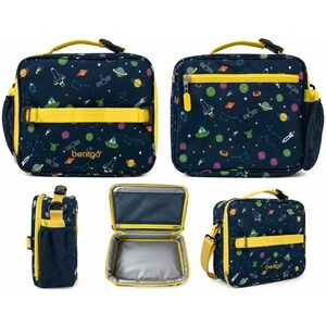 Bentgo Kids Space Lunch Bag Insulated Navy Yellow Rocket Galaxy